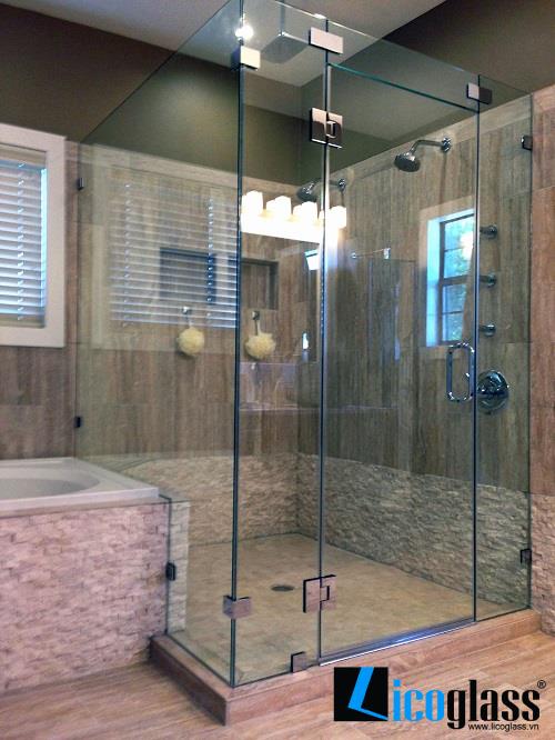 Vách tắm kính cường lực 90 độ Vách tắm kính cường lực 90 độ