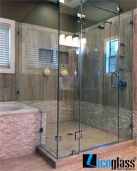 Vách tắm kính cường lực 90 độ